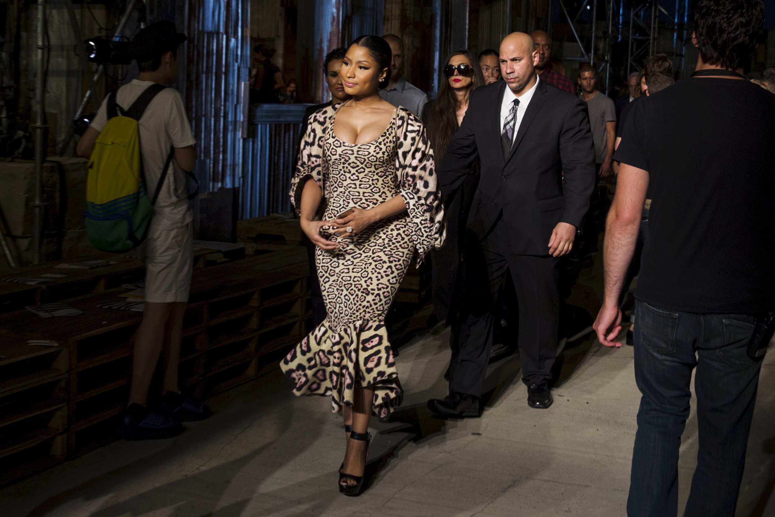 1432 Singer Nicki Minaj departs after a presentation of the Givenchy SpringSummer 2016 collection 
