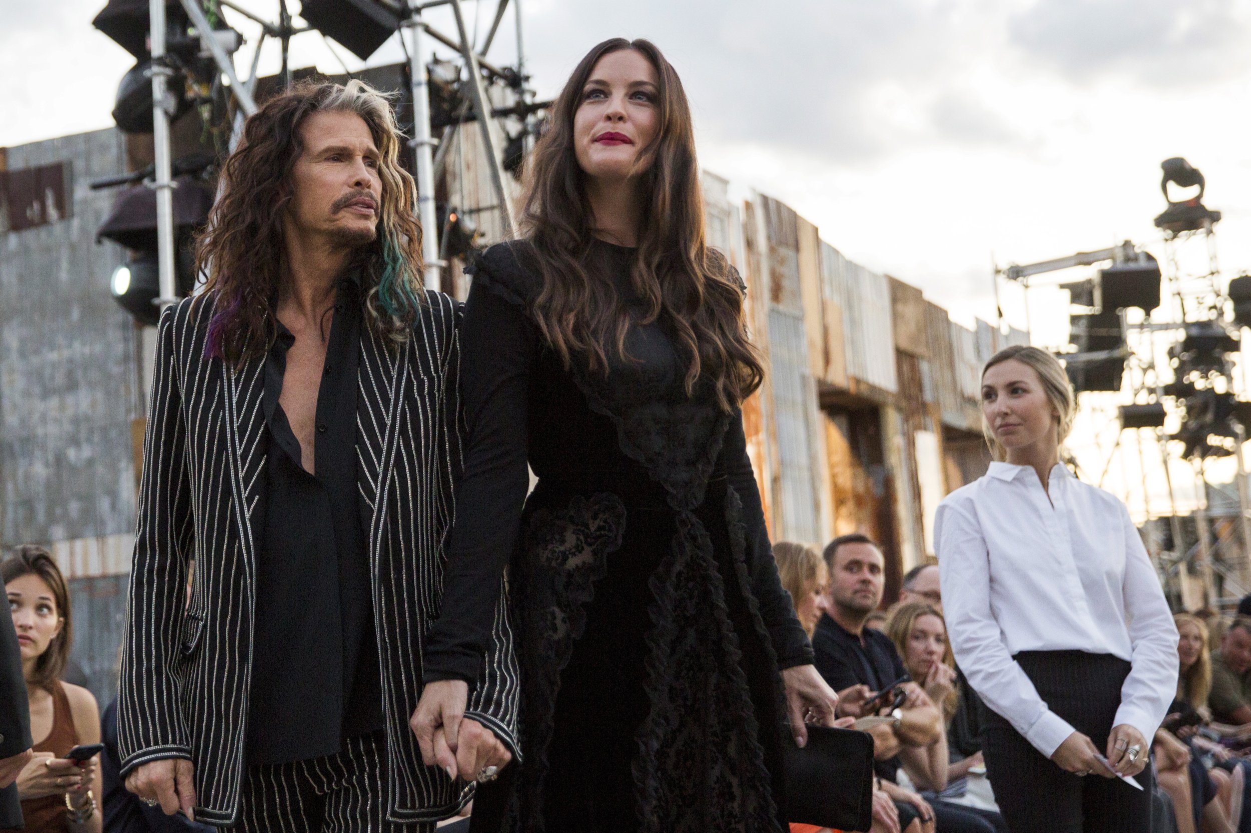 1520 Singer Steven Tyler arrives with his daughter Liv Tyler for a presentation of the Givenchy SpringSummer 2016 collection