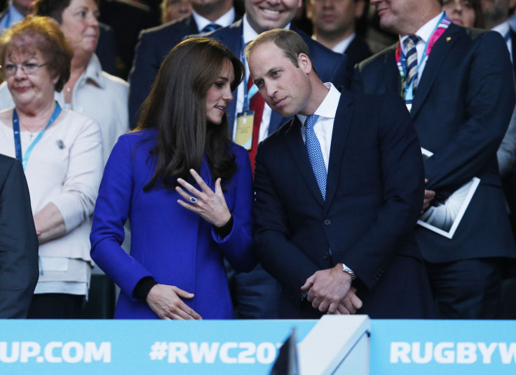 [08:02] Britain's Prince William and Catherine, Duchess of Cambridge watch the opening ceremony of Rugby World Cup 2015 