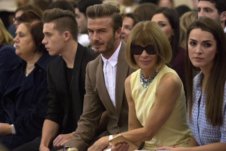 [08:31] Former footballer David Beckham and and Vogue Editor-in-chief Anna Wintour attend the Victoria Beckham Spring/Summer 2016 collection