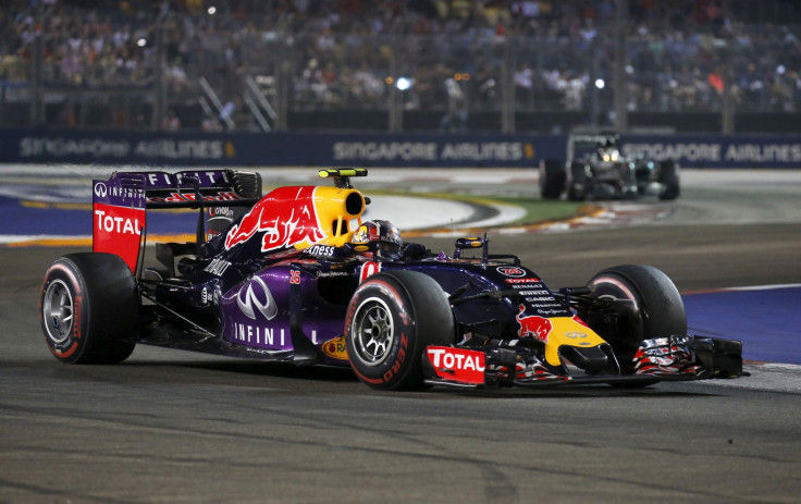 Red Bull's Daniil Kyvat in action at the Singapore GP.