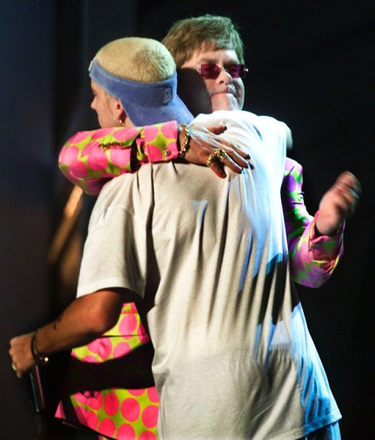 Eminem And Elton John Hug