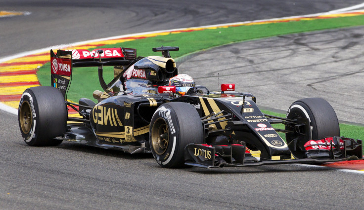 Lotus driver Romain Grosjean in action.