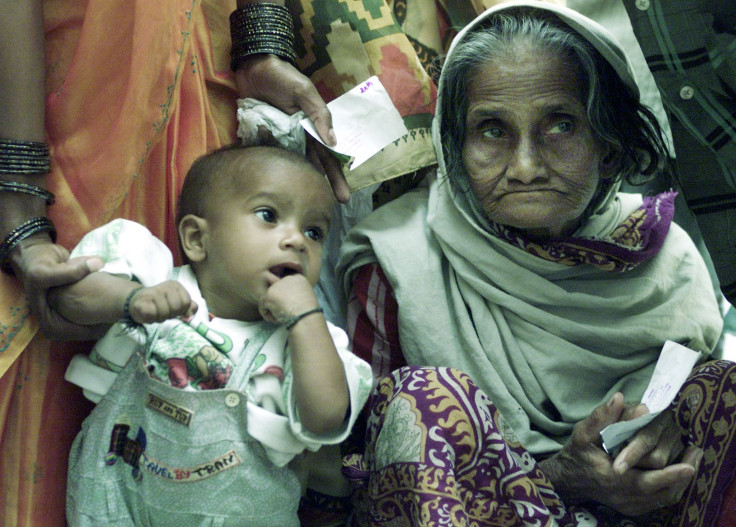 Old woman and grand daughter