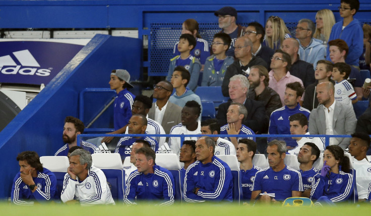 Eva Carneiro on the Chelsea bench with Jose Mourinho