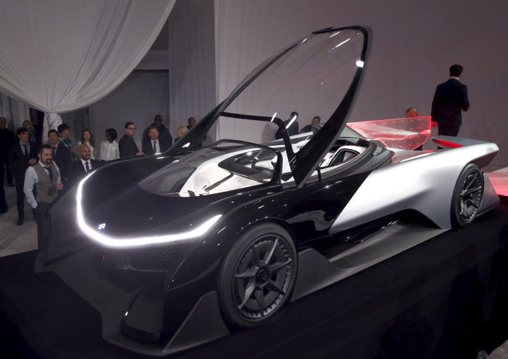 The Faraday Future FFZERO1 electric concept car is shown after an unveiling at a news conference in Las Vegas, Nevada January 4, 2016. 