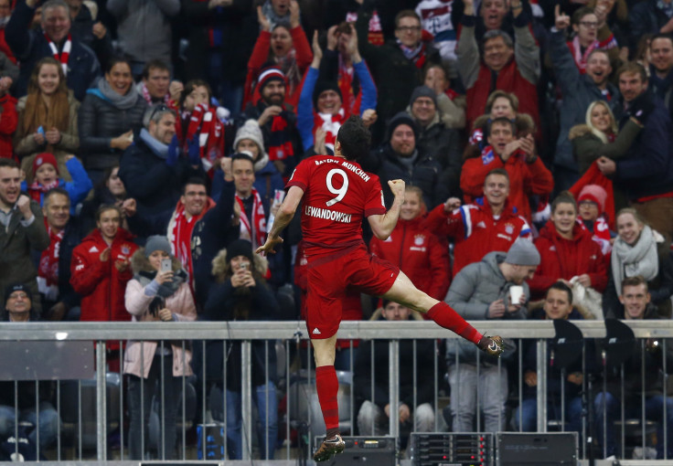 Bayern Munich's Robert Lewandowski celebrates 