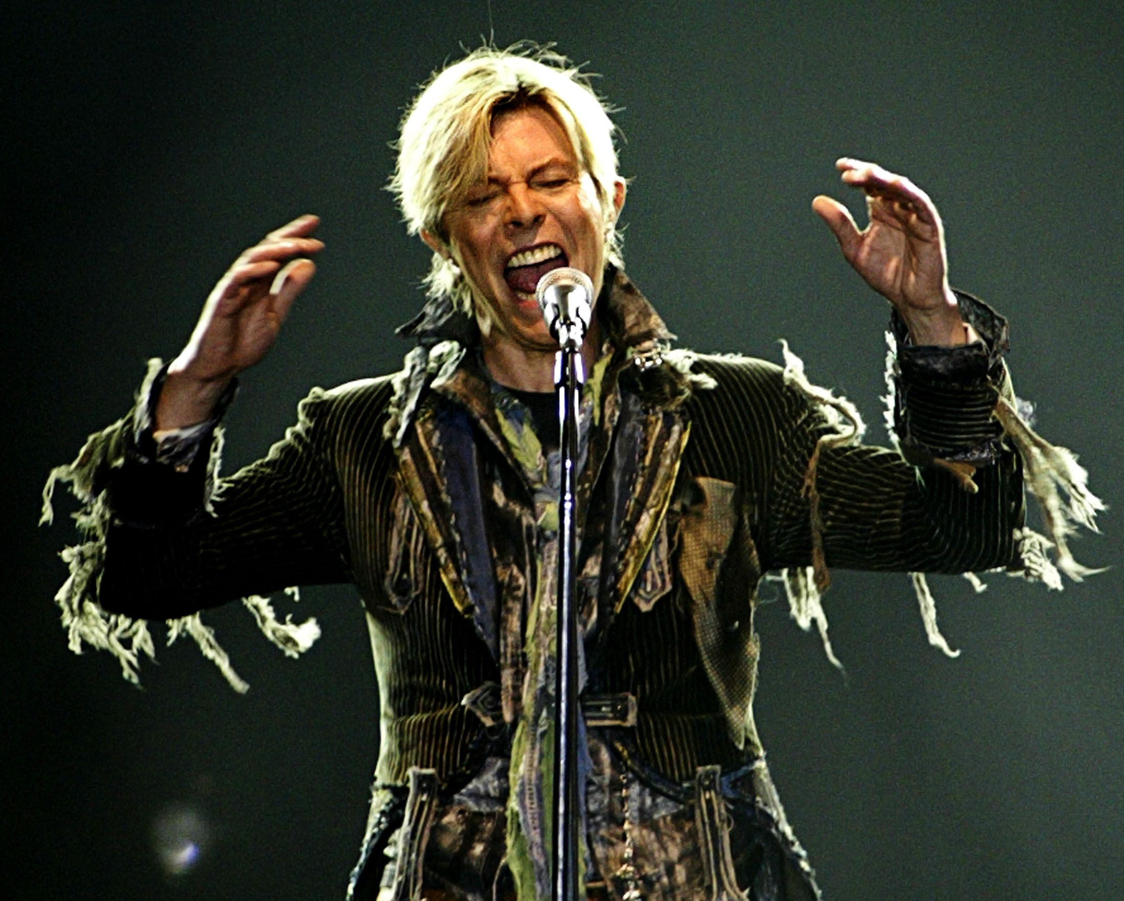 British singer David Bowie performs in a concert during his worldwide tour called A Reality Tour at T-mobile arena in Prague