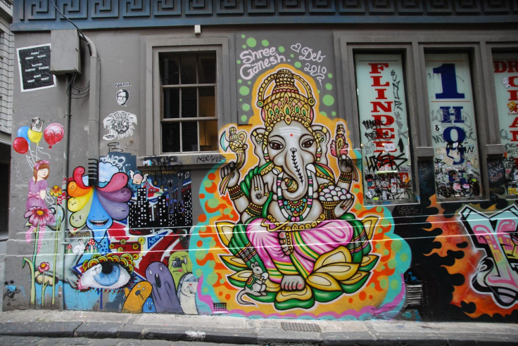 A Ganesh artwork on Hosier Lane.