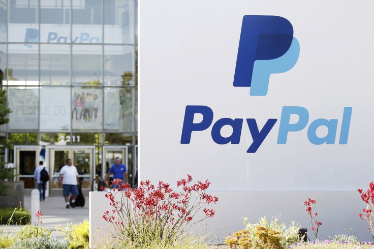 A PayPal sign is seen at an office building in San Jose, California May 28, 2014.
