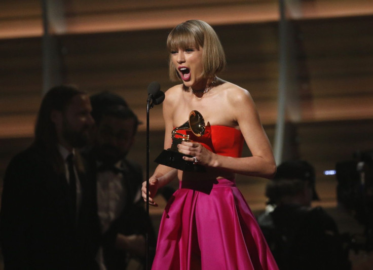 Taylor Swift accepts the award for Album of the Year for "1989" at the 58th Grammy Awards in Los Angeles, California February 15, 2016.