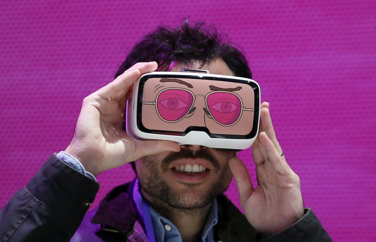 A man tests the 'Zeiss VR One' virtual reality glasses during the Mobile World Congress in Barcelona, Spain February 25, 2016. 