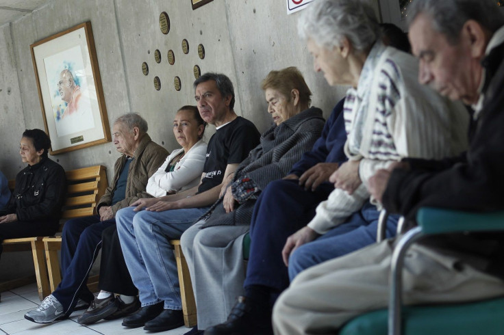 Patients with Alzheimer's and dementia are sit inside the Alzheimer foundation in Mexico City April 19, 2012.
