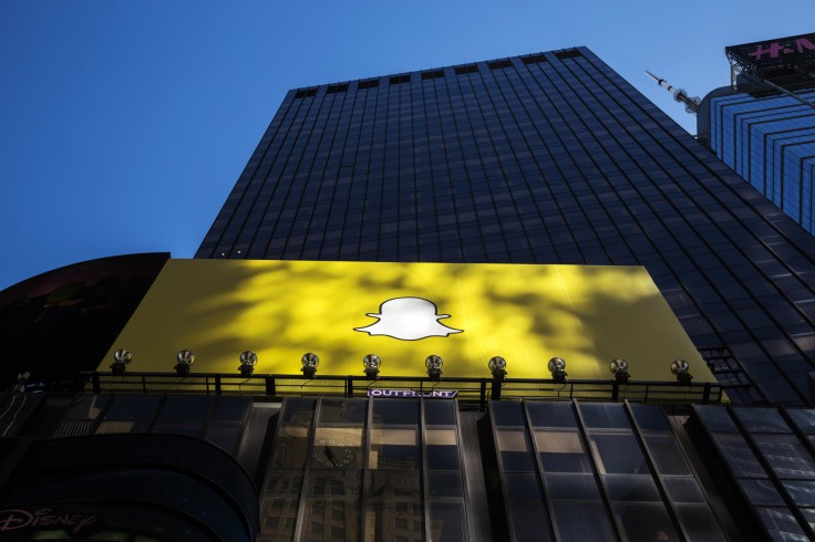 A billboard displays the logo of Snapchat above Times Square in New York March 12, 2015. 