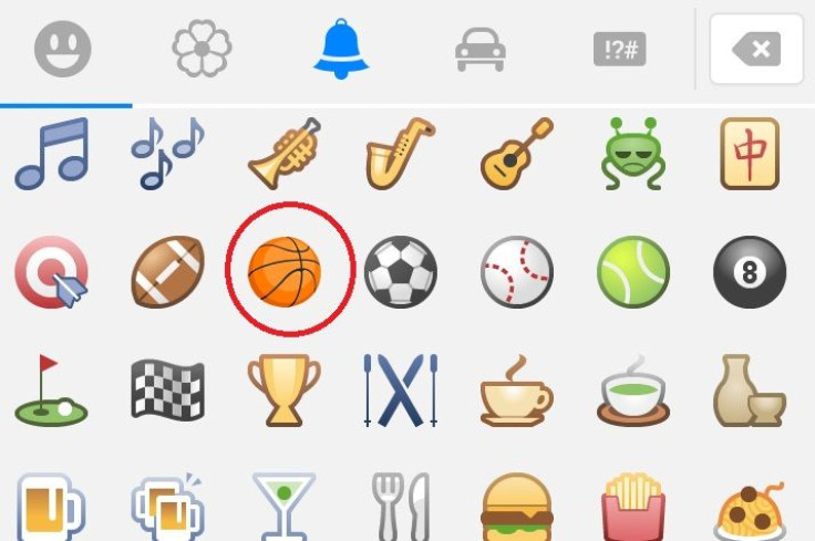 Screenshot of the basketball emoji on Facebook Messenger