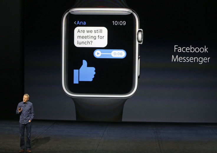 Jeff Williams, Apple's senior vice president of Operations, speaks about the Apple Watch and Facebook Messenger during an Apple media event in San Francisco, California, September 9, 2015.