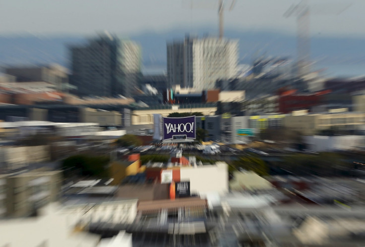 A sign advertising internet company Yahoo is pictured in downtown San Francisco, California February 4, 2016. 