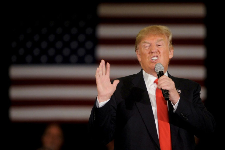 Republican U.S. presidential candidate Donald Trump speaks at a town hall event in Appleton, Wisconsin, March 30, 2016.