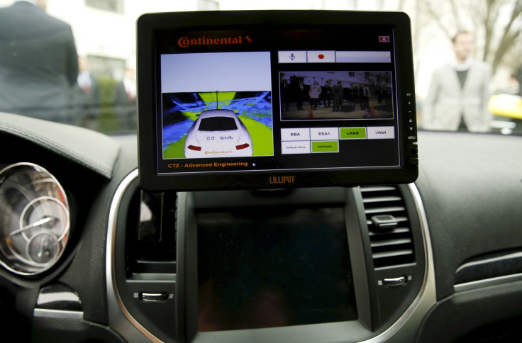 The computer screen in an autonomous prototype Continental Chrysler 300C sedan is seen during an event featuring numerous self-driving cars on Capitol Hill in Washington, in this file photo taken March 15, 2016. 