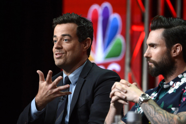 'The Voice' host Carson Daly (L) and coach Adam Levine  (RTX12216)