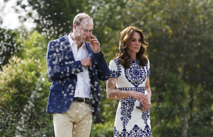 Britain's Prince William and his wife Catherine, the Duchess of Cambridge, visit the Taj Mahal in Agra, India, April 16, 2016.