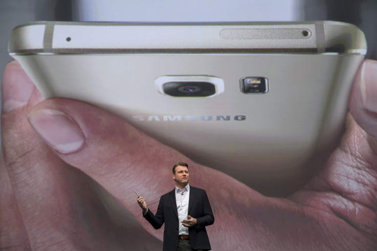 Vice President of Product Strategy and Marketing for Samsung Electronics America, Justin Denison, speaks at the Samsung Galaxy Unpacked 2015 event in New York August 13, 2015. 