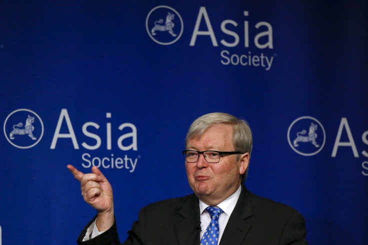Former Australian Prime Minister Kevin Rudd speaks at the Asia Society in New York September 30, 2015.