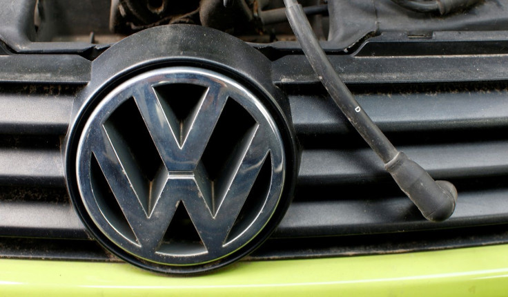 A Volkswagen (VW) logo is seen on a car's front at a scrapyard in Fuerstenfeldbruck, Germany, May 21, 2016.