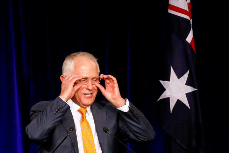 Australian Prime Minister Malcolm Turnbull reacts as he speaks during an official function for the Liberal Party during the Australian general election in Sydney, Australia, July 3, 2016.