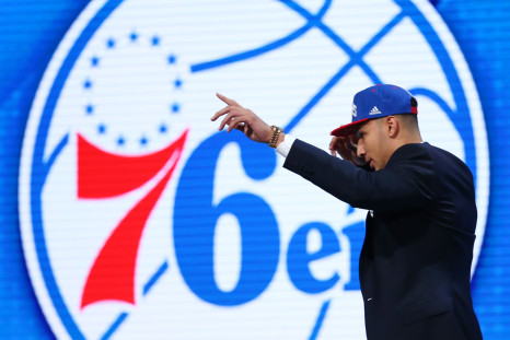 Ben Simmons (LSU) reacts as he walks off stage after being selected as the number one overall pick to the Philadelphia 76ers in the first round of the 2016 NBA Draft at Barclays Center.