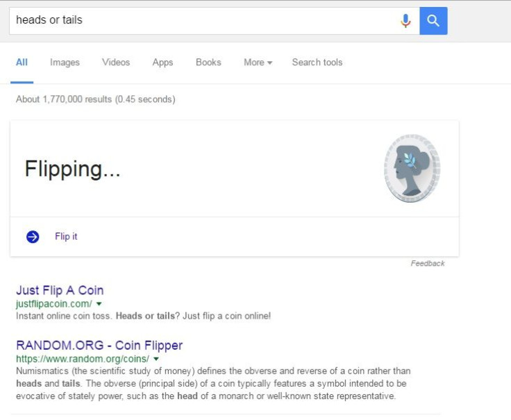 Google "flip a coin" or "heads or tail"