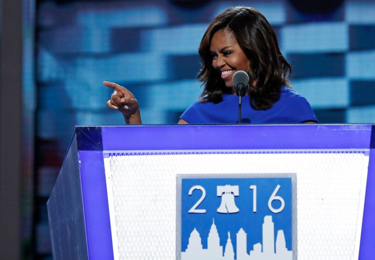 U.S. first lady Michelle Obama speaks at the Democratic National Convention in Philadelphia, Pennsylvania, U.S. July 25, 2016.