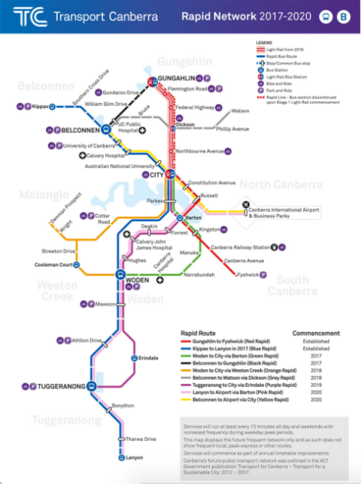 Canberra Rapid Bus Network