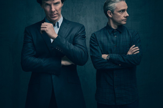 Benedict Cumberbatch as Sherlock and Martin Freeman as Watson in "Sherlock" season 4