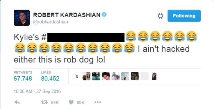 Rob Kardashian reveals Kylie Jenner's number on Twitter
