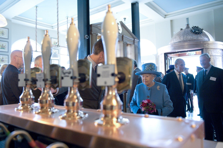 Britain's Queen Elizabeth (3R) and Prince Philip (2R) visit 'The Duchess of Cornwall Inn' in Poundbury, Britain October 27, 2016. Prince Charles and his wife Camilla, Duchess of Cornwall officially opened the pub during a visit to the town.