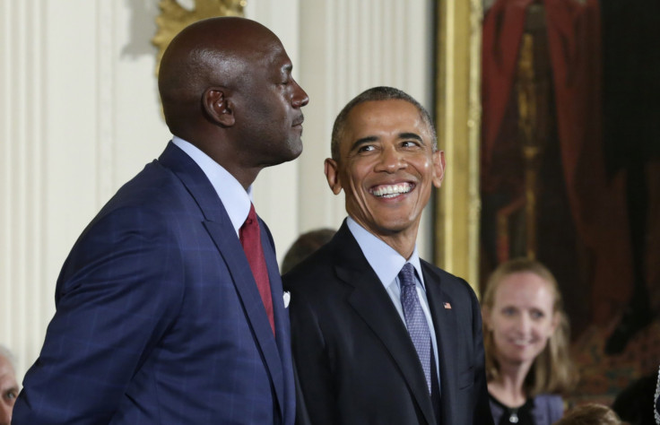 Michael Jordan (left) and Barack Obama