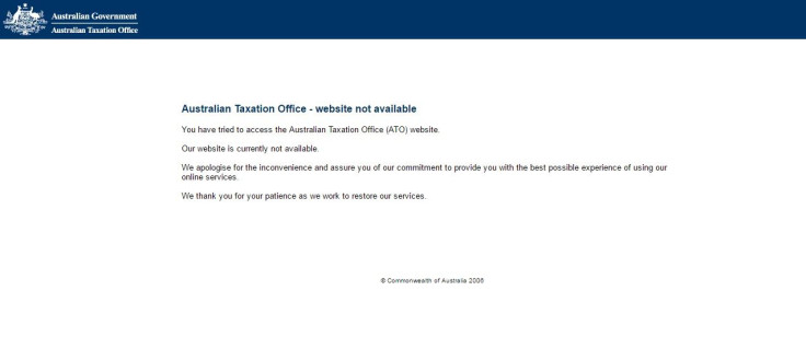 Australian Tax Office website message