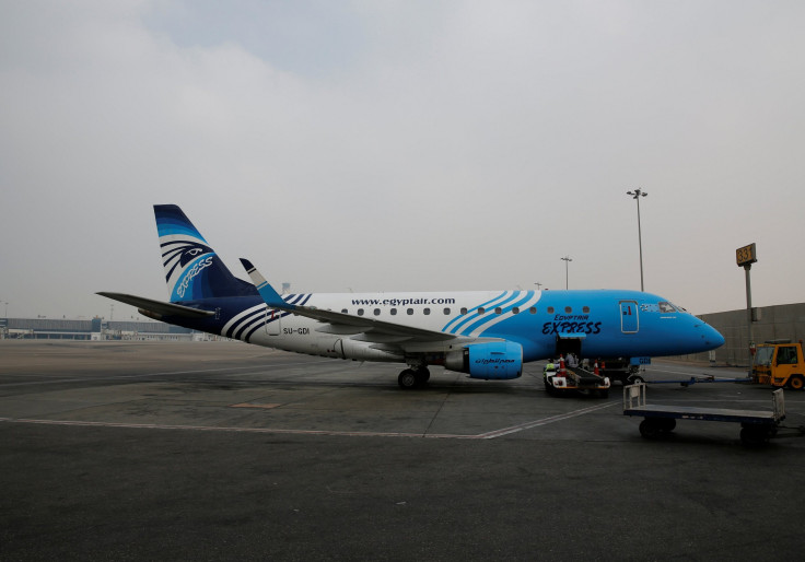 Workers service an EgyptAir flight at International Cairo Airport, Egypt October 30, 2016.