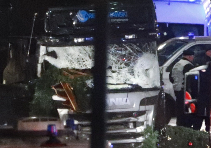 Parts of a Christmas market decoration stick in the windscreen of a truck following an accident with the truck on Breitscheidplatz square near the fashionable Kurfuerstendamm avenue in the west of Berlin, Germany, December 19, 2016. 