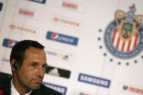 Soccer coach John van 't Schip attends a news conference in Guadalajara May 25, 2012.