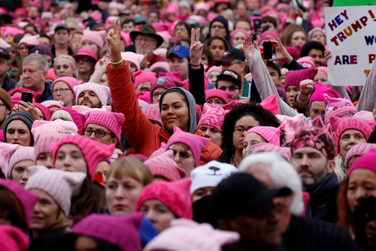 People gather for the Women's March in Washington U.S., January 21, 2017.