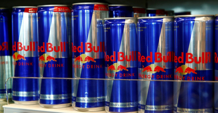 Cans of Red Bull energy drink are offered at a supermarket.