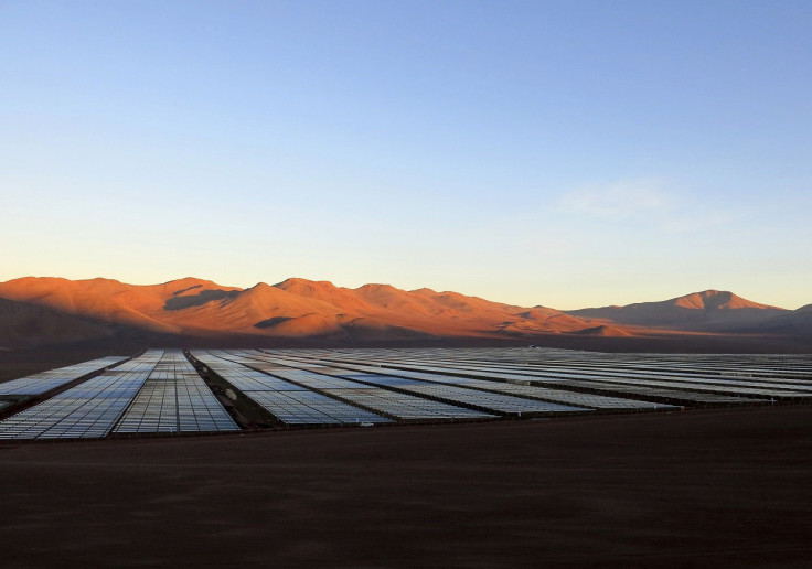 Solar panels of local mining company CAP, which were installed by SunEdison, are seen in the Atacama Desert