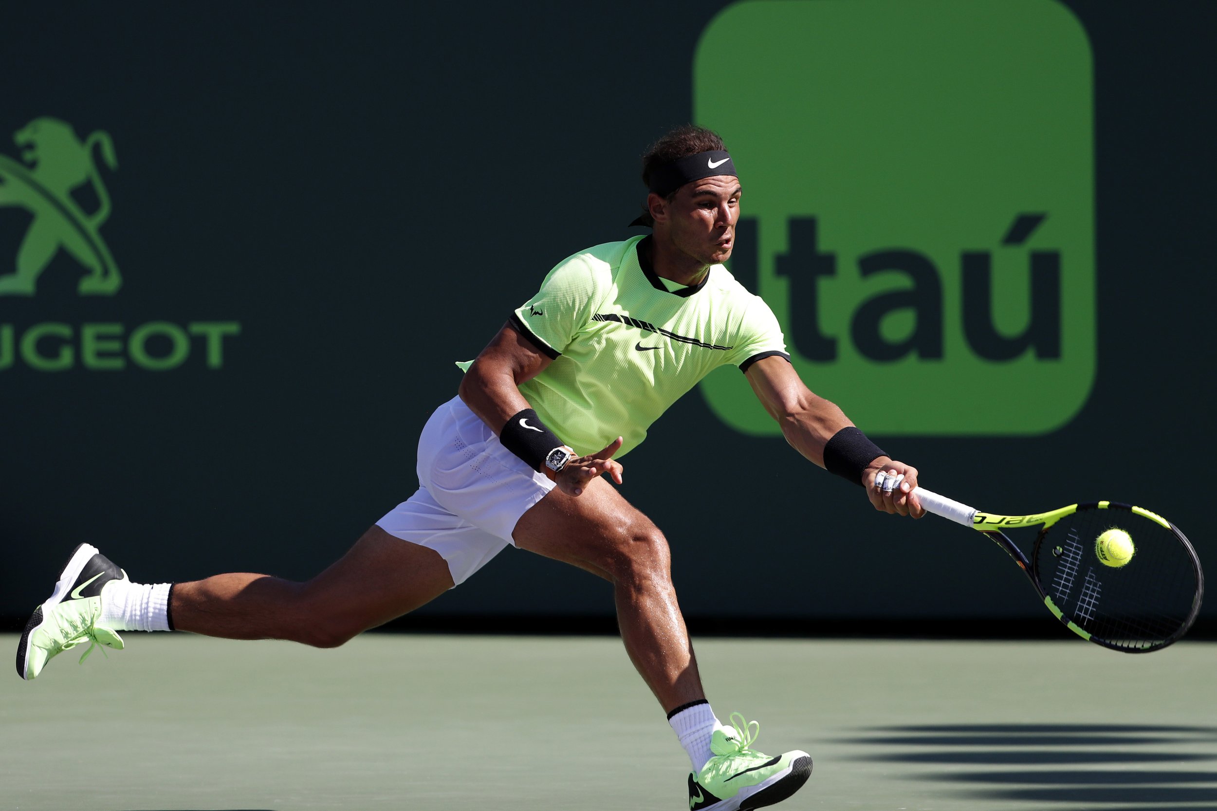 Rafael Nadal dodges low-flying aircraft during Miami Open victory