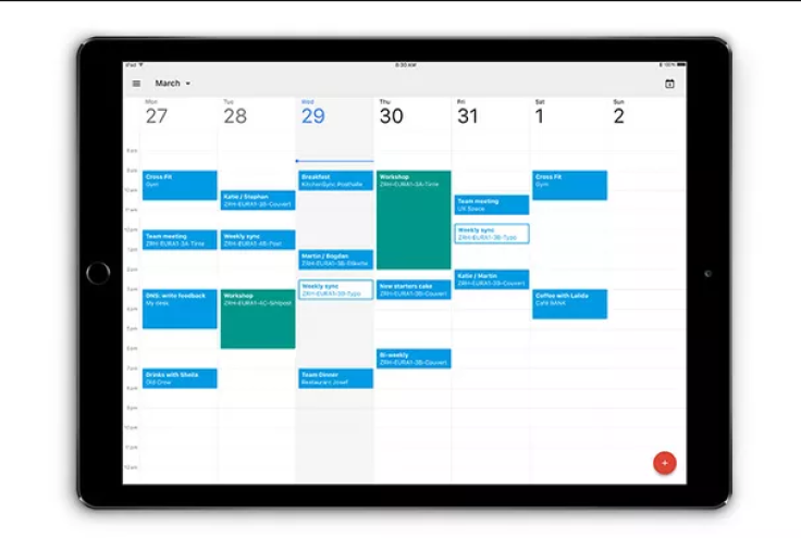 An image of the new Google Calendar app for the iPad. Image from the official Google blog. 