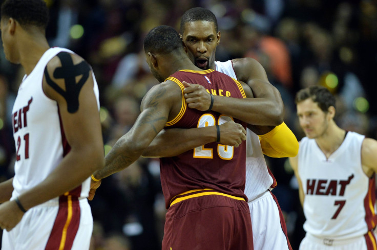 LeBron James with Chris Bosh