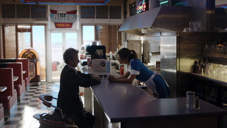 Peter Capaldi (Twelfth Doctor) and Jenna Coleman (Clara Oswald) in "Doctor Who"