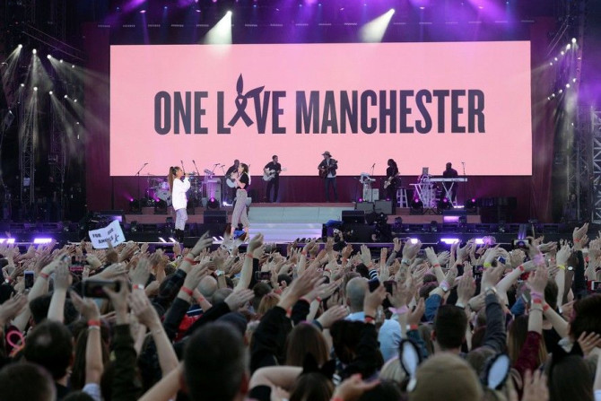 Miley Cyrus performs during the One Love Manchester benefit concert