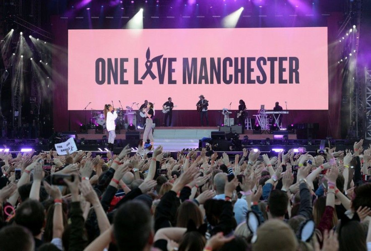 Miley Cyrus performs during the One Love Manchester benefit concert